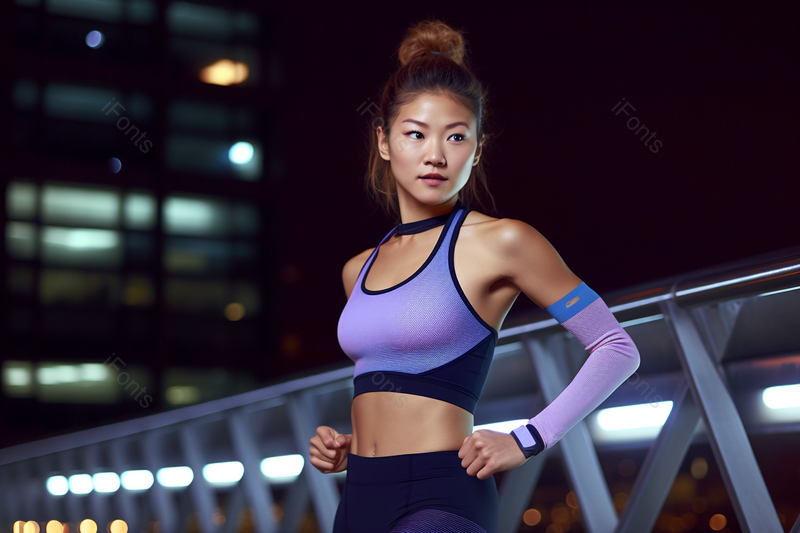 夜晚在城市健身的人女模特,高清,摄影图,摄影图片,图片大全,摄影图免费下载